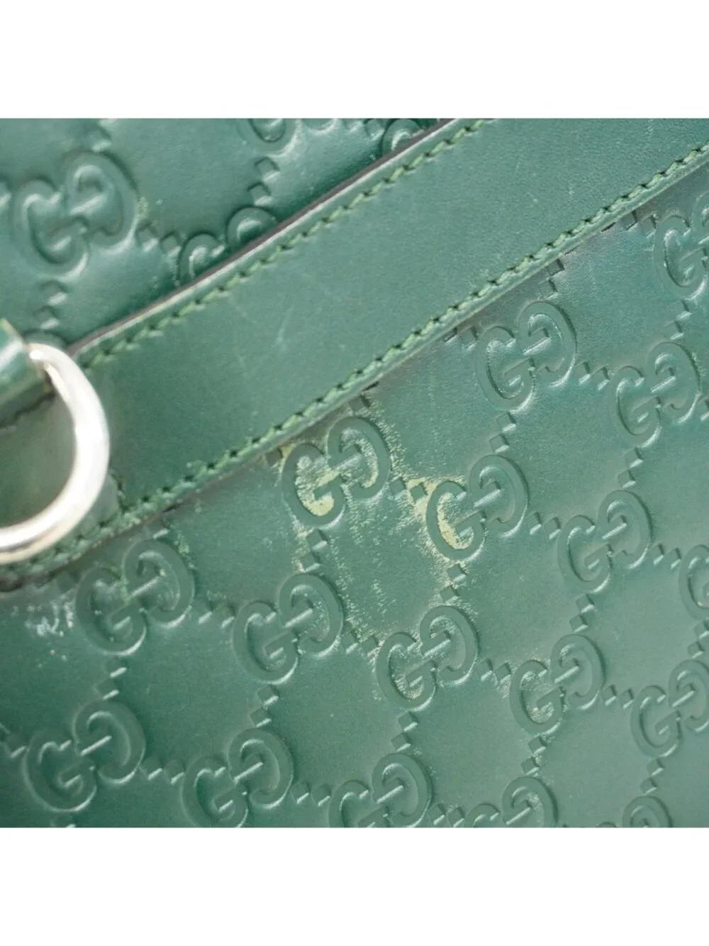 Gucci Shoulder Bag Guccissima Leather Green Silver